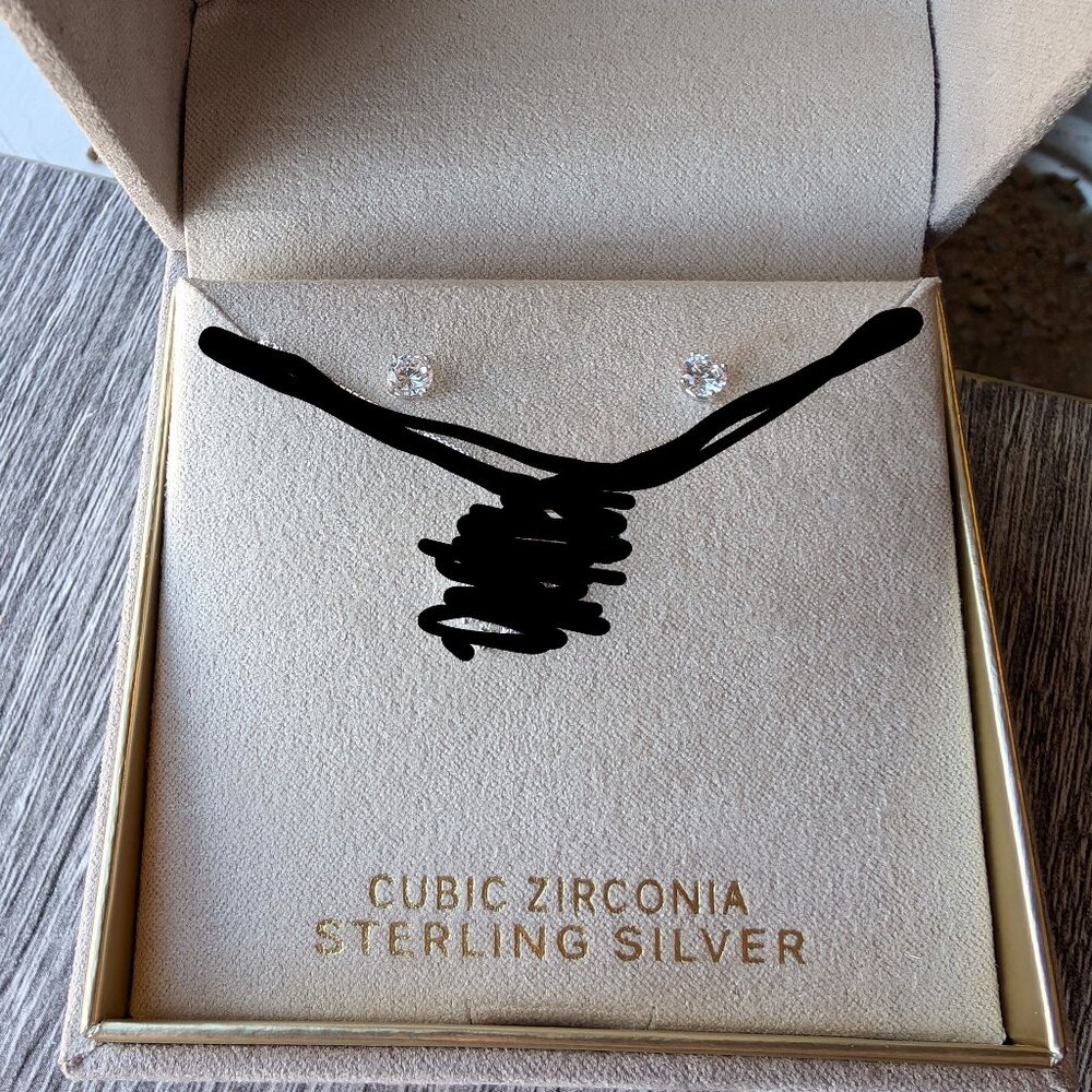 Primrose sterling silver stud earrings cubic zirconia